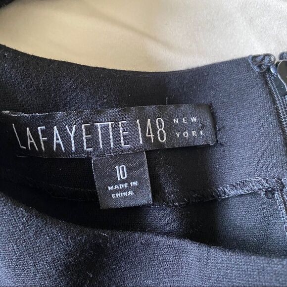 LAFAYETTE 148 black viscose  classic midi dress 10 - Picture 7 of 8